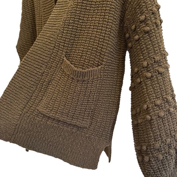 Madewell Chunky Bobble Knit Cardigan Sweater Green Relaxed Fit Boho Cabincore - Picture 4 of 13